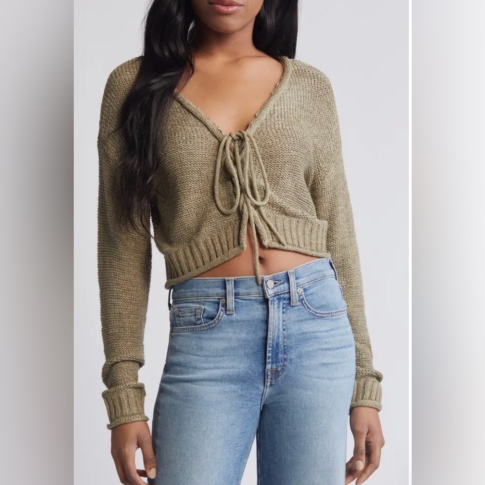 NWT Noisy May Sandy Lace-Up Cardigan Size XS